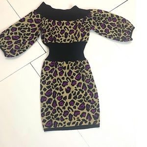 Marciano Leopard Print Sweater Dress